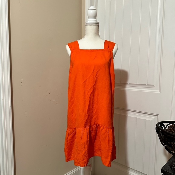 Loft orange Linen shift dress - Picture 2 of 10